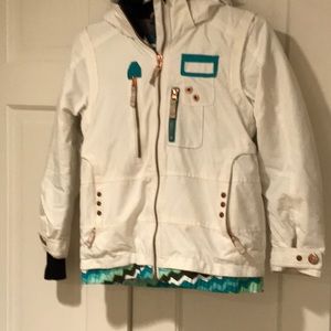 Obermeyer girls white ski jacket